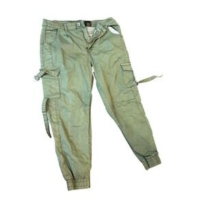 VIP Jeans Y2K Cargo Jogger Pants Olive Green Size 9/10 Streetwear